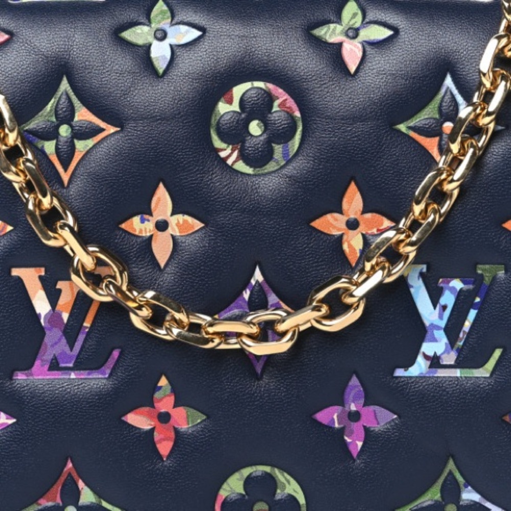 Louis Vuitton Multicolor Lambskin Embossed Monogram LV Garden l Coussin Navy - Picture 8 of 17